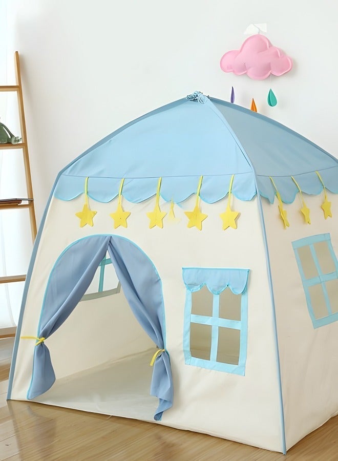 Sandinrayli Kids Play Tents for Girls Large Fairy Playhouse for Kids Princess Castle Tent Gift Toys for Girl Toddler Children Play House (Blue) - Image 4